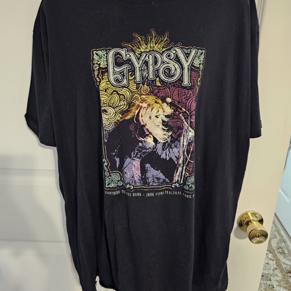 Fleetwood Mac Black Graphic T-Shirt with Colorful Design